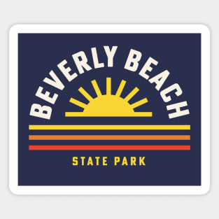 Beverly Beach State Park Oregon Retro Vintage Stripes Sunset Magnet